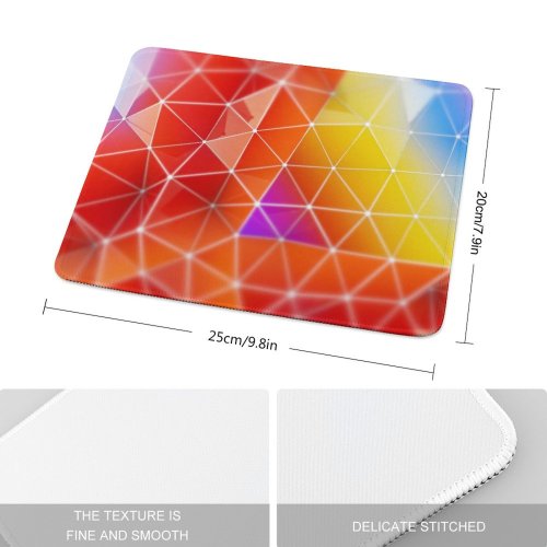 yanfind The Mouse Pad Abstract Colorful Triangles Gradients Polygonal Pattern Design Stitched Edges Suitable for home office game