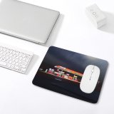 yanfind The Mouse Pad Blur Gas Lights Evening Travel Highway Transportation Outdoors Road Vehicle Motion Station Pattern Design Stitched Edges Suitable for home office game