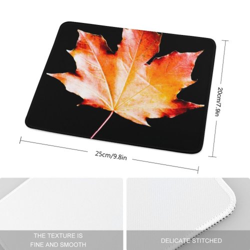 yanfind The Mouse Pad Maple Autumn Woody Leaves Maple Calm Fall Autumnal Plant Wood Plane Leaf Pattern Design Stitched Edges Suitable for home office game