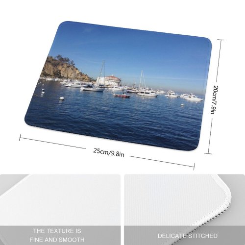 yanfind The Mouse Pad Marina Casino Cloud Landforms Mountain Sky Santa Sea Ocean Mountainous Catalina Pattern Design Stitched Edges Suitable for home office game