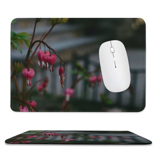 yanfind The Mouse Pad Drop Blush Petals Blossom Domain Stems Love Plant Geranium Public Rainfall Pattern Design Stitched Edges Suitable for home office game