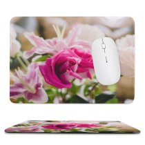 yanfind The Mouse Pad Valentines Flora Bouquet Blossom Rose Toronto Fancy Home Plant Canada Purple Pattern Design Stitched Edges Suitable for home office game