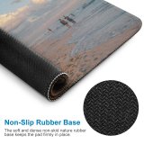 yanfind The Mouse Pad Recreation Seaside Sunset Shore Beach Harmony Horizon Colorful Silhouette Twilight Carefree Walk Pattern Design Stitched Edges Suitable for home office game