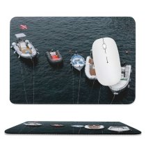 yanfind The Mouse Pad Boats Above From Website Sea Ocean Eye Bird's Watercrafts Aerial Shot Pattern Design Stitched Edges Suitable for home office game