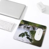 yanfind The Mouse Pad Waterfall Plants Spring Rocks Stones Resources Watercourse Natural Landscape River Vegetation Pattern Design Stitched Edges Suitable for home office game