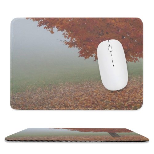 yanfind The Mouse Pad Landscape Plant Domain Foliage Upstate Pictures Grey Tree Season York Leaves Pattern Design Stitched Edges Suitable for home office game
