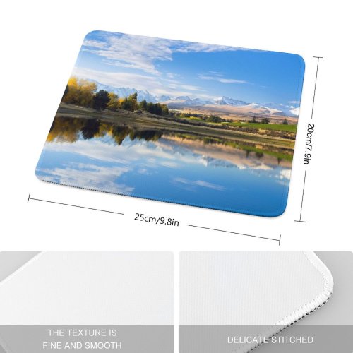 yanfind The Mouse Pad Destin Mount Hutton Lake Landscape Reflections Zealand Pattern Design Stitched Edges Suitable for home office game