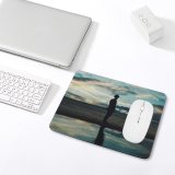 yanfind The Mouse Pad Backlit Dark Landscape Shadows Evening Light Beach Twilight Outdoors Lake Moon Reflection Pattern Design Stitched Edges Suitable for home office game