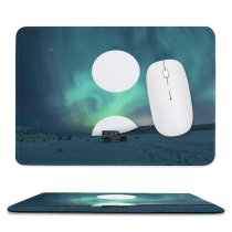 yanfind The Mouse Pad Nikolay Ivanov Moon Northern Lights Aurora Sky Polar Regions Pattern Design Stitched Edges Suitable for home office game