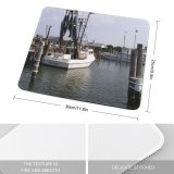 yanfind The Mouse Pad Marina Watercraft Harbor Waterway Vehicle Boat Channel River Port Pattern Design Stitched Edges Suitable for home office game
