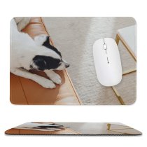 yanfind The Mouse Pad Relaxation Furniture Pet Room Family Portrait Dog Cute Love Reclining Fun Cat Pattern Design Stitched Edges Suitable for home office game