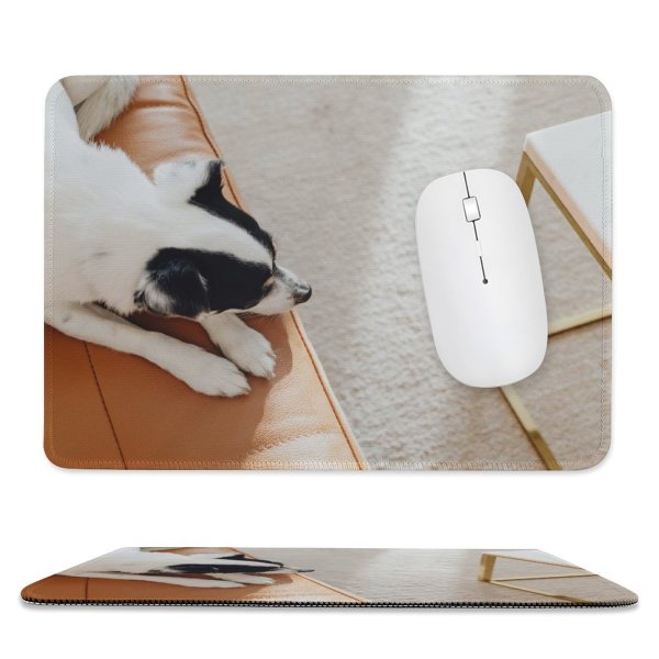 yanfind The Mouse Pad Relaxation Furniture Pet Room Family Portrait Dog Cute Love Reclining Fun Cat Pattern Design Stitched Edges Suitable for home office game