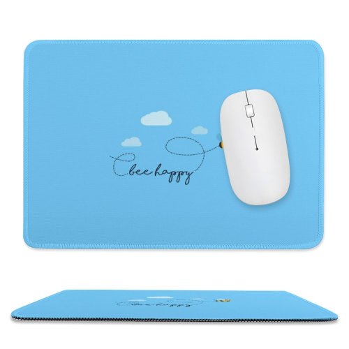 yanfind The Mouse Pad Minimal Bee Happy Clear Sky Sky Clouds Bee Pattern Design Stitched Edges Suitable for home office game