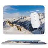 yanfind The Mouse Pad Landscape Peak Creative Slope Pictures Outdoors Snow Mointains Französische Glacier Les Pattern Design Stitched Edges Suitable for home office game