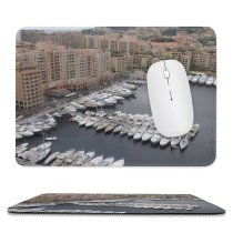 yanfind The Mouse Pad Marina Urban Harbor Monaco City Metropolitan Waterway Monte Formula Vehicle Boat Area Pattern Design Stitched Edges Suitable for home office game