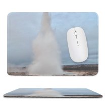 yanfind The Mouse Pad Eruption Iceland Pictures Winter Haukadalur Outdoors Snow Free Volcano Snowman Geyser Pattern Design Stitched Edges Suitable for home office game