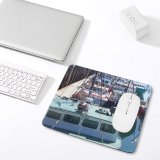 yanfind The Mouse Pad Marina Watercraft Harbor Ocean Transportation Boats Yacht Vehicle Boating Shipping Vessel Boat Pattern Design Stitched Edges Suitable for home office game