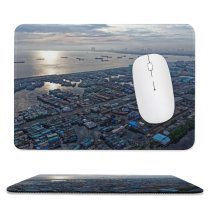 yanfind The Mouse Pad Boats Above Building Drone From Eye Bird's Watercrafts Aerial Shot Pattern Design Stitched Edges Suitable for home office game