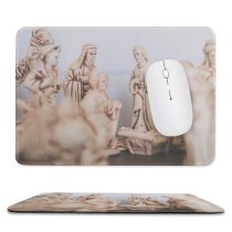 yanfind The Mouse Pad Blur Focus Christ Religion Home Merry Nativity Baby Culture Figurines Display Sculpture Pattern Design Stitched Edges Suitable for home office game