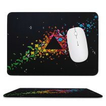 yanfind The Mouse Pad Abstract Dark Art Origami Panoply Triangle Geometrical Multicolor Colorful Crafts Pattern Design Stitched Edges Suitable for home office game