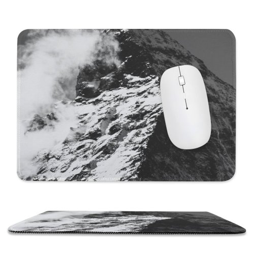 yanfind The Mouse Pad Landscape Peak Domain Switzerland Rock Pictures Cloud Outdoors Grey Snow Range Pattern Design Stitched Edges Suitable for home office game