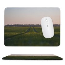 yanfind The Mouse Pad Simplistic Offroad Field Farmer Sky Tree Paddy Grass Simple Space Free Pattern Design Stitched Edges Suitable for home office game