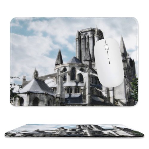 yanfind The Mouse Pad Building Old Place Church Sky Cathedral Classic Gothic Normannic Gothic Worship Cathedral Pattern Design Stitched Edges Suitable for home office game