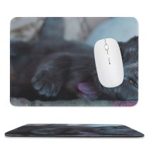 yanfind The Mouse Pad Yawning Cute Cat Sleepy Adorable Pet Pattern Design Stitched Edges Suitable for home office game