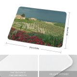 yanfind The Mouse Pad Field Spring Tuscany Beautiful Natural Area Rural Landscape Sky Plant Wildflower Flower Pattern Design Stitched Edges Suitable for home office game