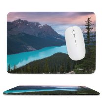 yanfind The Mouse Pad Destin Peyto Lake Mountains Turquoise Evening Sunset Canada Pattern Design Stitched Edges Suitable for home office game