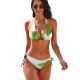yanfind Bikini Leaf Spring Garden Ivy Hedera Leaves Plant Flower Flowering Herb Family Alismatales Women's Sexy Backless Swimwear Two Piece Summer
