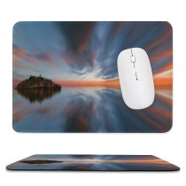 yanfind The Mouse Pad Blur Golden Magic Surreal Pc Mirror Clouds Sunset Landscape Evening Travel PC Pattern Design Stitched Edges Suitable for home office game