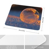 yanfind The Mouse Pad Blur Frozen Soap Winter Ball Freeze Icy Landscape Evening Light Snow Outdoors Pattern Design Stitched Edges Suitable for home office game