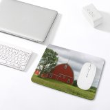 yanfind The Mouse Pad Building Farming Barn Field Bushes Area Farmhouse Rural Lot Crops Barn Clouds Pattern Design Stitched Edges Suitable for home office game