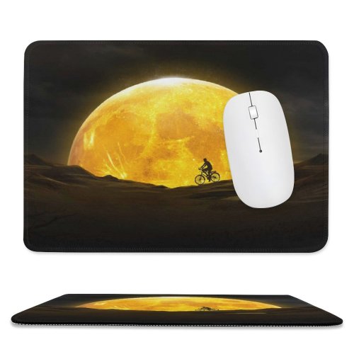 yanfind The Mouse Pad Mohamed Saber Fantasy Moon Night Silhouette Dream Pattern Design Stitched Edges Suitable for home office game
