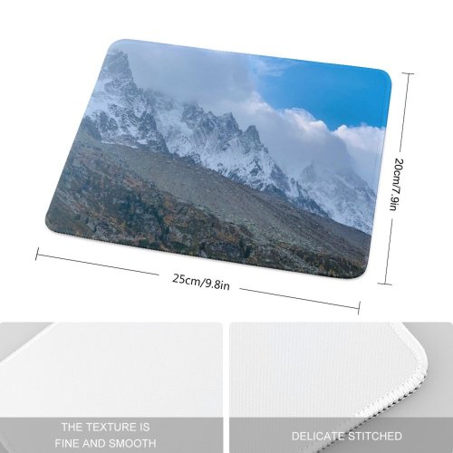 yanfind The Mouse Pad Landscape Peak Mont Slope Pictures PNG Schoo Outdoors Grey Snow Mointains Pattern Design Stitched Edges Suitable for home office game
