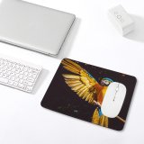 yanfind The Mouse Pad Black Dark Macaw Bird Colorful Parrot Pattern Design Stitched Edges Suitable for home office game