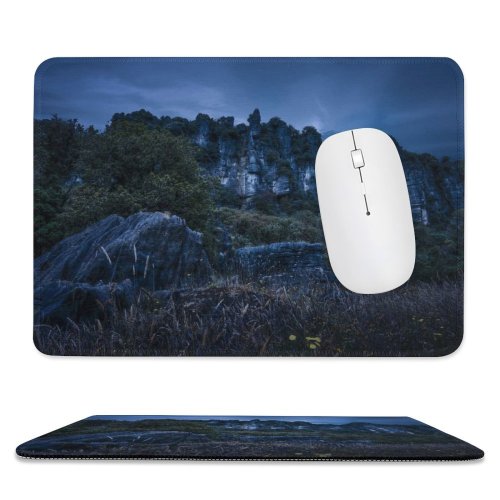 yanfind The Mouse Pad Cliff Night Rocks Piopio Zealand Pattern Design Stitched Edges Suitable for home office game