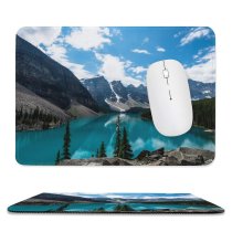 yanfind The Mouse Pad Moraine Lake Canada Alberta Valley Ten Peaks Banff National Park Glacier Mountains Pattern Design Stitched Edges Suitable for home office game
