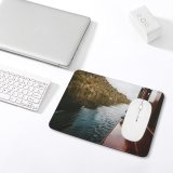 yanfind The Mouse Pad Boat Watercraft KÃ¶Nigssee Forest Lake Pattern Design Stitched Edges Suitable for home office game
