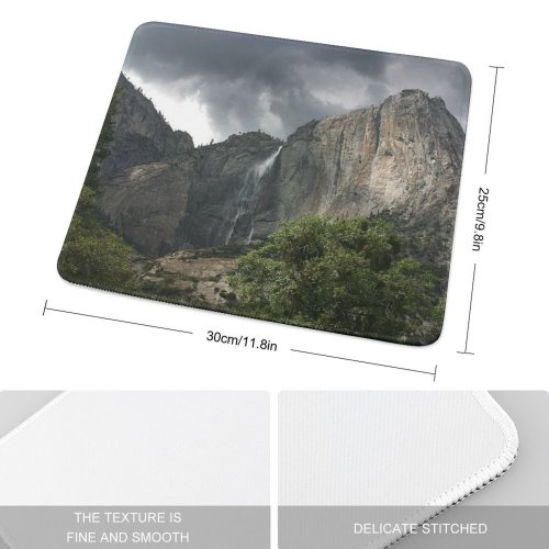 yanfind The Mouse Pad California Grass Wilderness Thunder Half Station Forest Dome Valley Clouds Highland Mountainous Pattern Design Stitched Edges Suitable for home office game