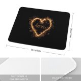 yanfind The Mouse Pad Black Dark Love Love Heart Sparkles Night Letters Pattern Design Stitched Edges Suitable for home office game