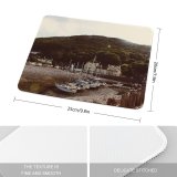 yanfind The Mouse Pad Boats Beautiful Daylight Leisure Hills Island Buildings Sail Boat Dock Sailboats Transportation Pattern Design Stitched Edges Suitable for home office game
