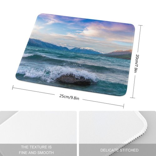 yanfind The Mouse Pad Dominic Kamp Lake Ohau Glacier Mountains Zealand Pattern Design Stitched Edges Suitable for home office game