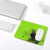 yanfind The Mouse Pad Valentine Heart Lime Texture Love Design Ornament Leaf Plant Floral Visual Art Pattern Design Stitched Edges Suitable for home office game