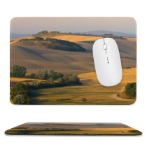 yanfind The Mouse Pad Tuscany Tuskany Toscana Italy Italia Summer Landscape Hills Fields Golden Sun Sunshine Pattern Design Stitched Edges Suitable for home office game