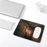 yanfind The Mouse Pad Blur Focus Wild Depth Field Wildlife Stag Fur Furry Horns Deer Antlers Pattern Design Stitched Edges Suitable for home office game