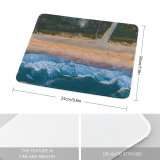 yanfind The Mouse Pad Drone Topdown Beach Grass Sunlight Snow Free Ocean Basin Ice Shore Pattern Design Stitched Edges Suitable for home office game