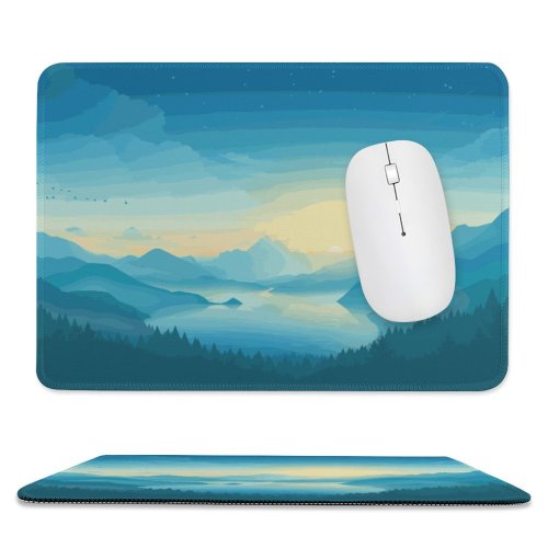 yanfind The Mouse Pad Coyle Lakeside Sunrise Early Morning Minimal Art Gradient Landscape Scenic Panorama Pattern Design Stitched Edges Suitable for home office game