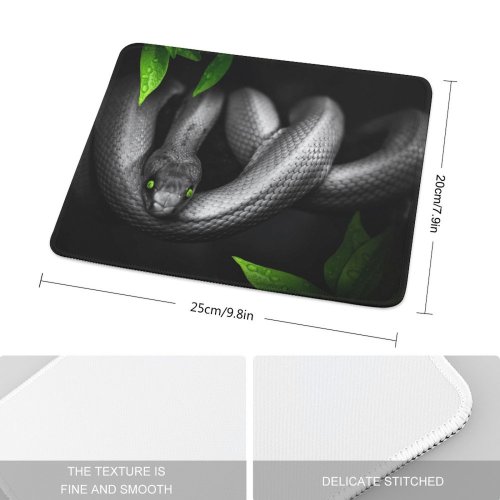 yanfind The Mouse Pad Dark Snake Reptile Eyes Jungle Pattern Design Stitched Edges Suitable for home office game